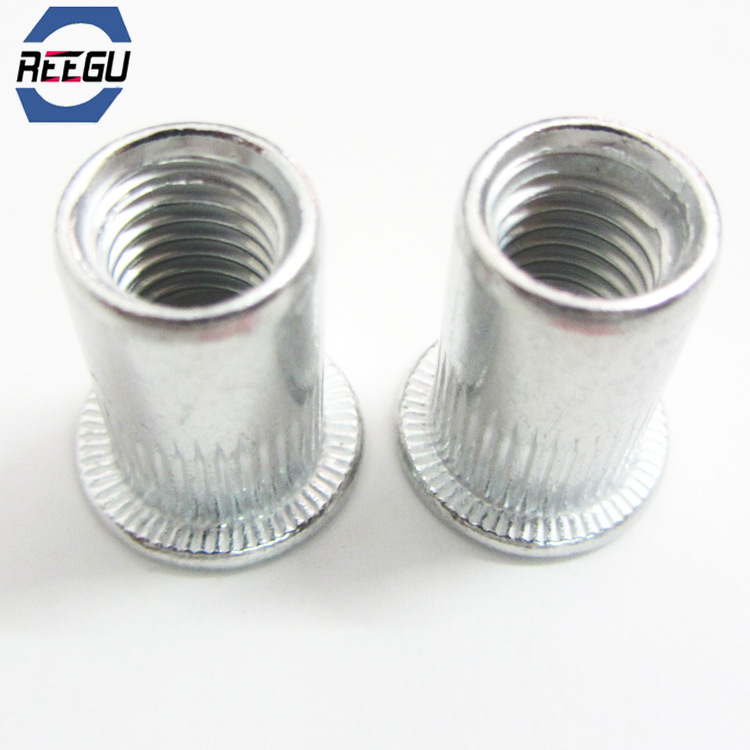 铝制铆螺母厂家专业供应平头条纹M5 M6铝拉铆螺母 铝材质拉母