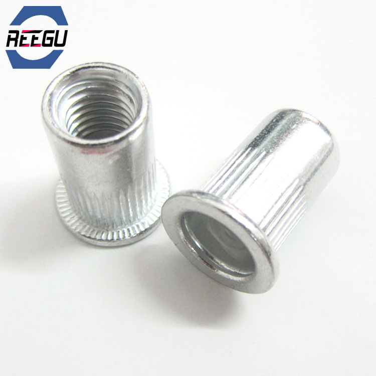 铝平头条纹拉铆螺母 热销铝拉帽 铝铆螺母 现货供应铝铆螺母