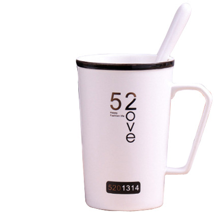 Creativo oro real 520 amor alta taza blanco y negro par simple Oficina leche café