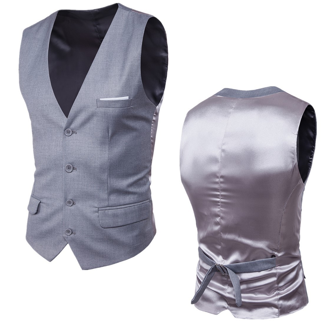 Marca de propiedad propia de los hombres de tamaño Delgado estilo coreano Chaleco de color sólido mejor hombre chaleco XF001 chaleco