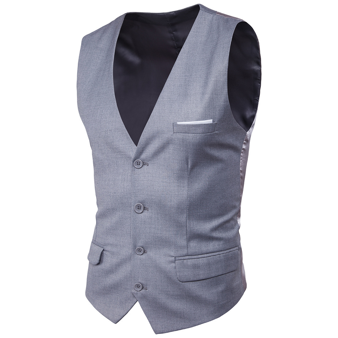 Marca de propiedad propia de los hombres de tamaño Delgado estilo coreano Chaleco de color sólido mejor hombre chaleco XF001 chaleco