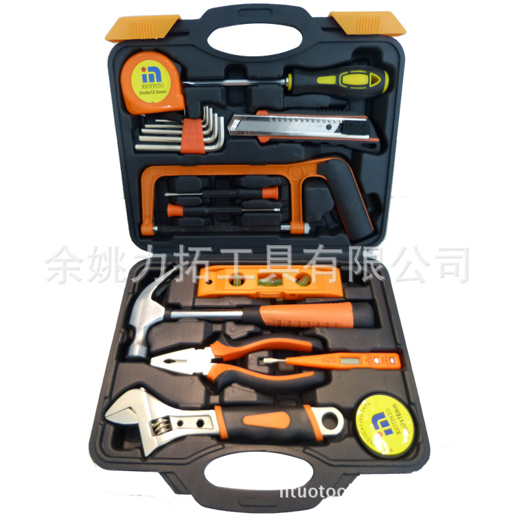 厂家供应 19件套综合五金工具套装家用车用工具箱套装组套工具