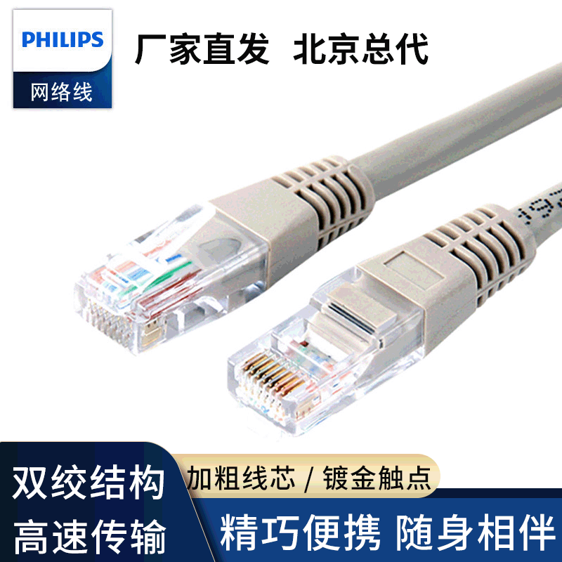 Philips SWA1938 super five network cable computer broadband network cable Cat5e gigabit network cable