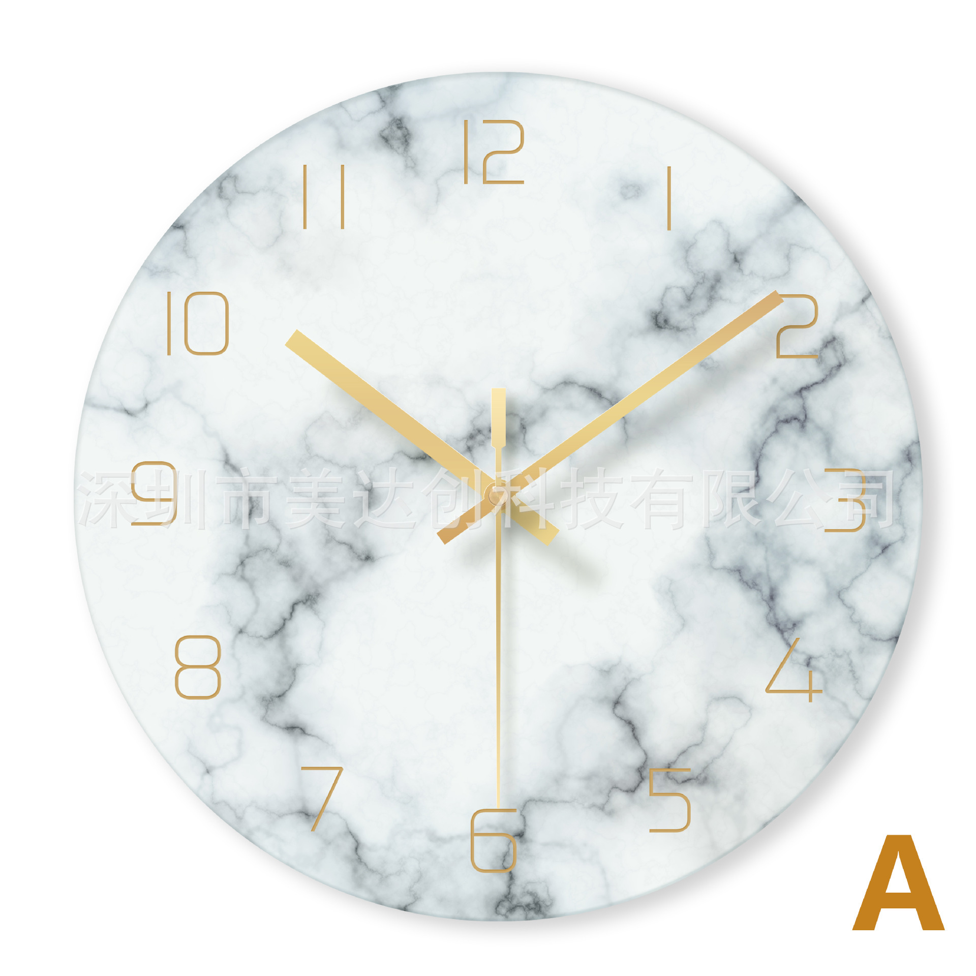 Reloj de pared de mármol tridimensional de cristal nórdico hogar personalidad simple reloj de mármol creativo reloj de arte decorativo