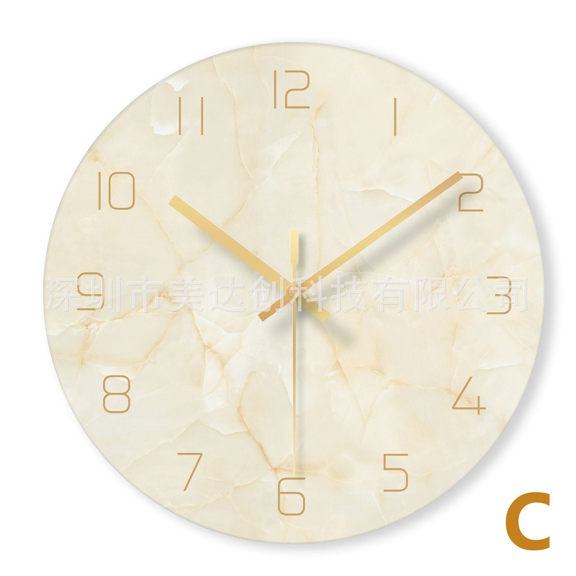Reloj de pared de mármol tridimensional de cristal nórdico hogar personalidad simple reloj de mármol creativo reloj de arte decorativo