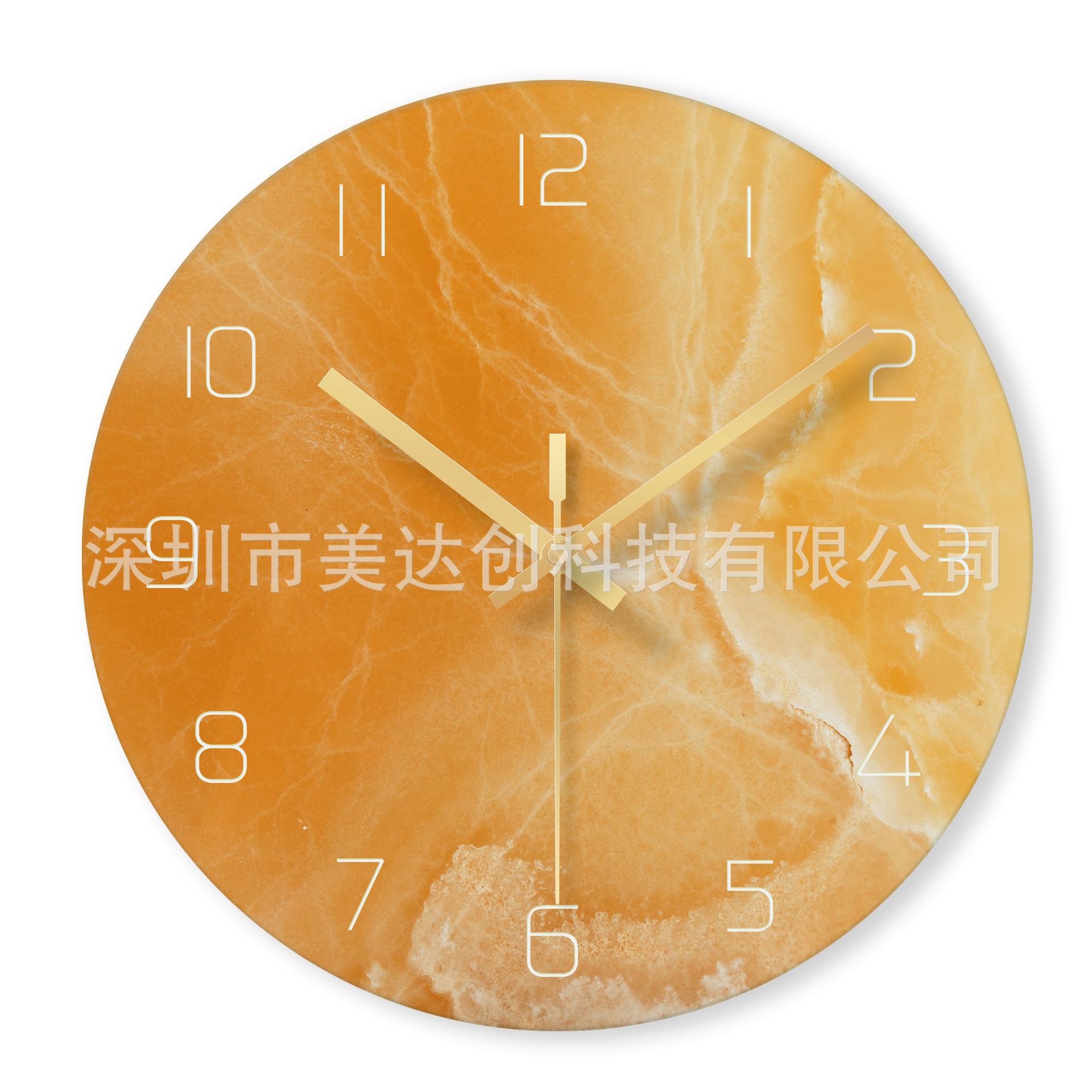 Reloj de pared de mármol tridimensional de cristal nórdico hogar personalidad simple reloj de mármol creativo reloj de arte decorativo
