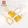 方形925沙金琥珀耳坠