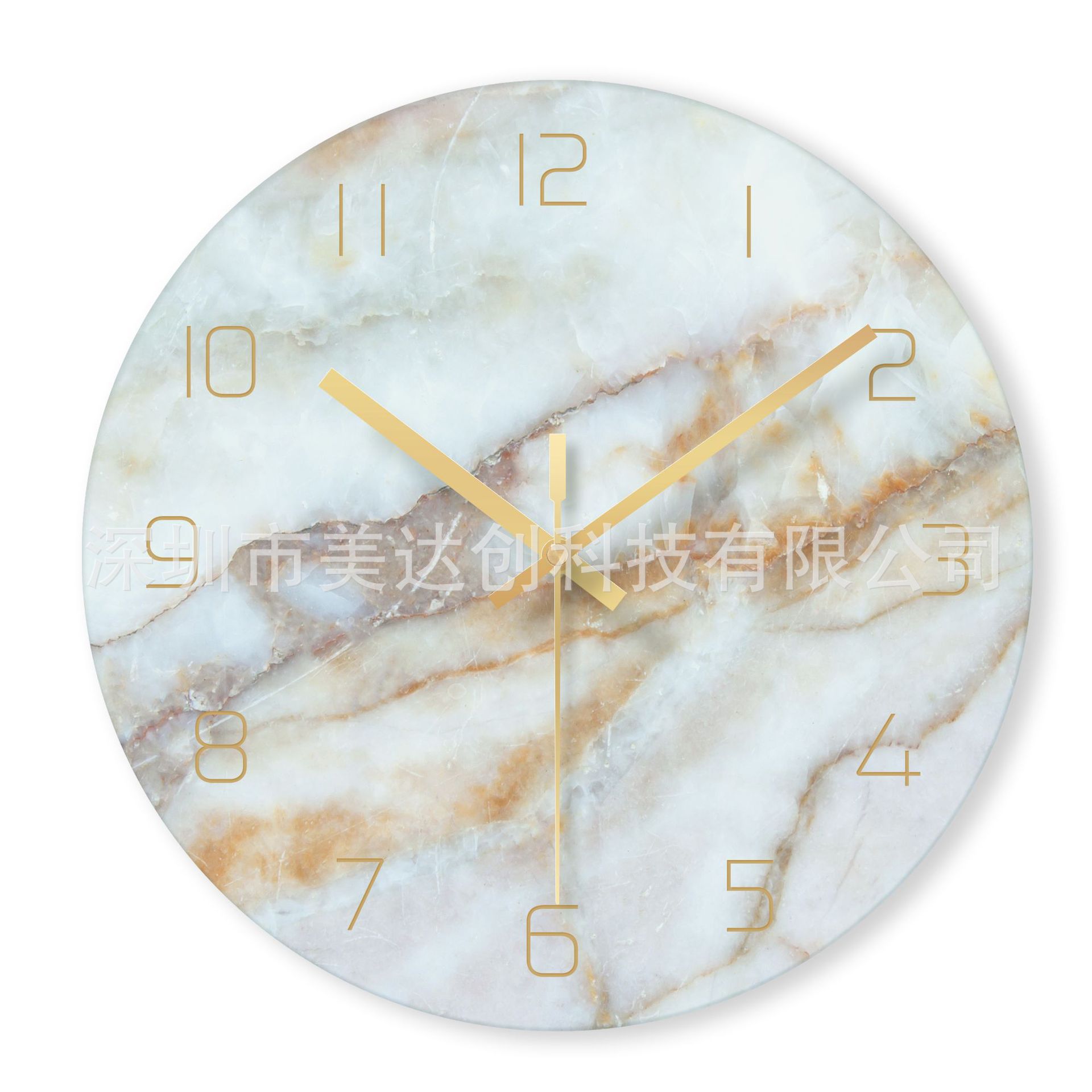 Reloj de pared de mármol tridimensional de cristal nórdico hogar personalidad simple reloj de mármol creativo reloj de arte decorativo