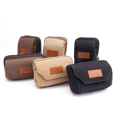 Men's Multi-functional Waist Bag, Middle-aged and Elderly Canvas Hang Bag, Horizontal and Vertical Phone Case with Belt Phone Bag for Wholesale