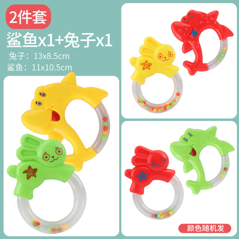 Los juguetes del traqueteo del bebé recién nacido pueden morder las manos rompecabezas de educación temprana 0-1 años agarrando bebé pandereta arena Martillo Traje