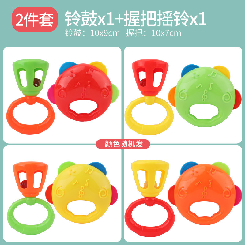 Los juguetes del traqueteo del bebé recién nacido pueden morder las manos rompecabezas de educación temprana 0-1 años agarrando bebé pandereta arena Martillo Traje