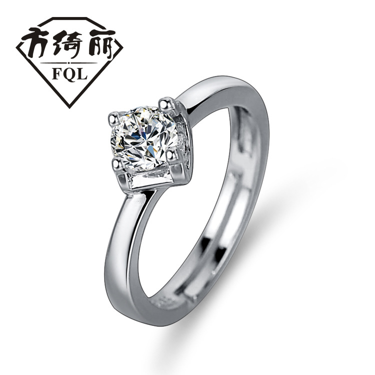 Net Red live jewelry best selling twist arm cow head simulation moissanite ring light arm four claw wedding ring manufacturers