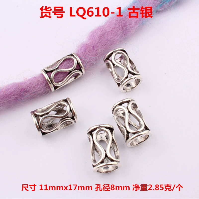 เมทัลดรัดล็อคผม เข็มขัดหัวยุคกีฑาจี้ท่อประดับ 6 สี
