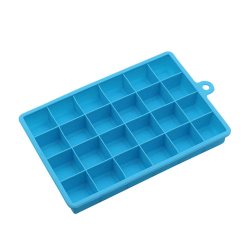 Silicone ice box DIY household square ice cube mold food grade 24-grid silicone ice tray with lid wholesale