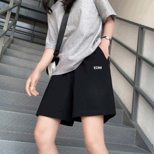 Cotton sweatshirt five-point sports shorts women's summer thin loose casual straight Hong Kong style trendy ins mid-pants high waist