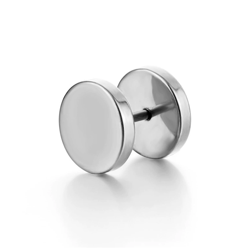 Men's fashionable earrings stainless steel, dumbbells, accessory