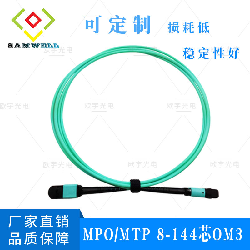MPO-MPO MTP-MTP光纤跳线8芯12芯24芯48芯万兆OM3 OM4长度
