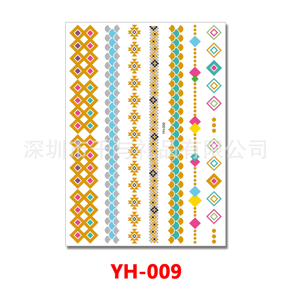 Metal tattoo stickers, plus size