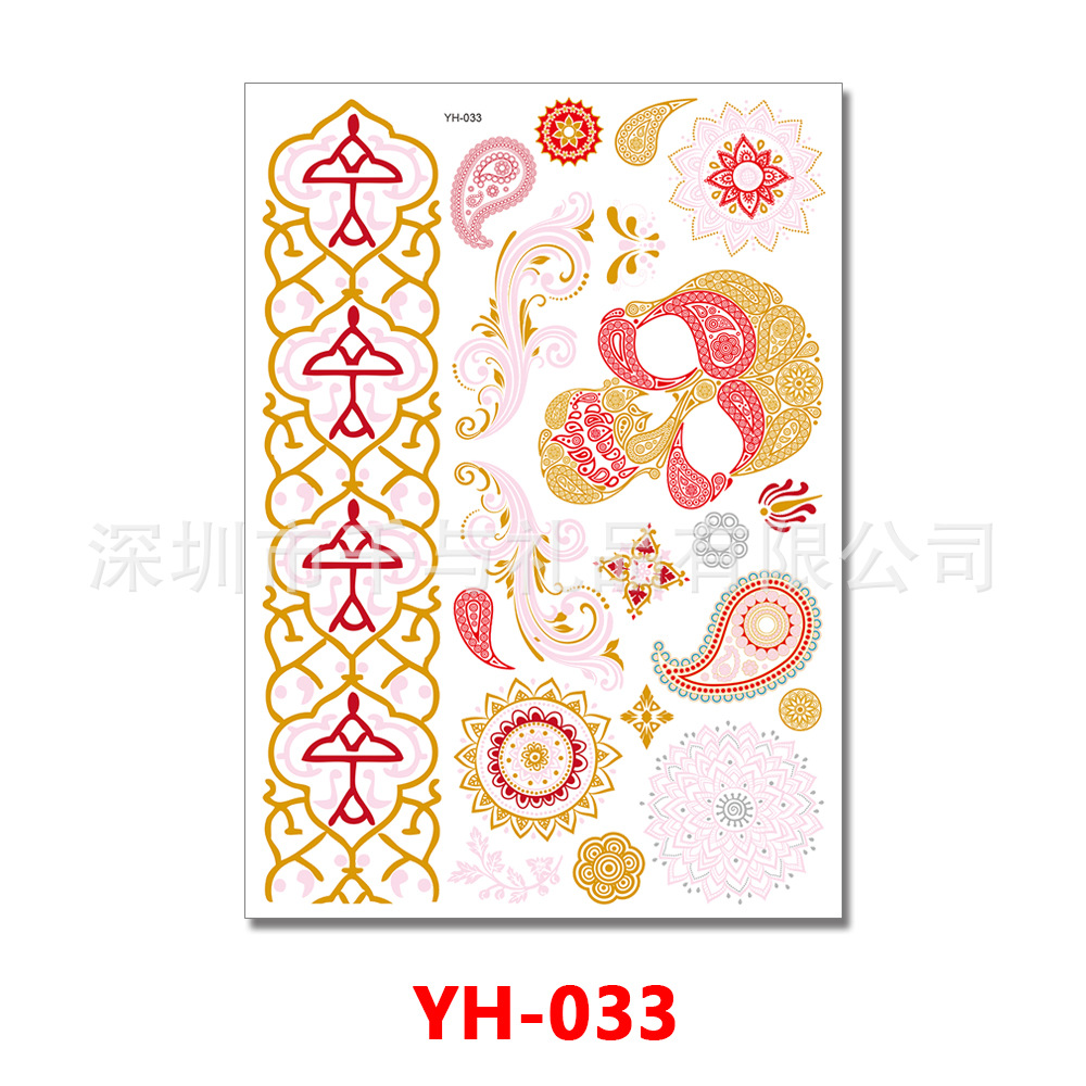Metal tattoo stickers, plus size