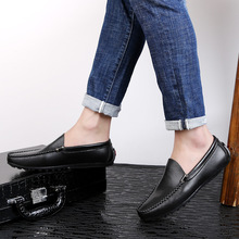 CKVUSAMG正品夏季潮牌一脚蹬懒人豆豆鞋男士镂空牛皮商务休闲鞋