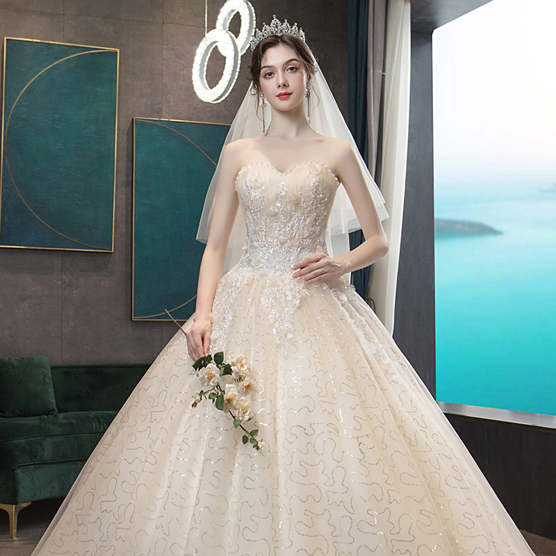 Vestido de Novia 2026, Nuevo Estilo, Sin Tirantes, Elegante, con Cola, Estilizador, Sencillo y Elegante, para Salir, Estilo Bosque, Vestido de Novia Ligero