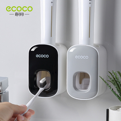 ecoco creative cross-border automatic toothpaste squeezer bathroom nail-free wall-mounted double squeeze position lazy automatic toothpaste squeezer