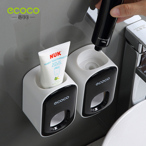 ecoco creative cross-border automatic toothpaste squeezer bathroom nail-free wall-mounted double squeeze position lazy automatic toothpaste squeezer