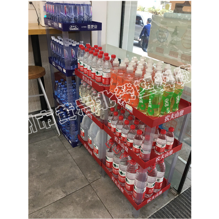 四层48*35超市啤酒酸奶饮料果汁红茶牛奶塑料展台货架展示架