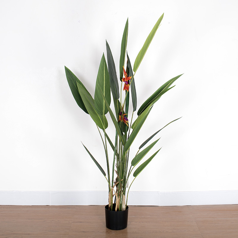 Mingchuang simulación grúa azul europeo simulación pájaro del paraíso planta olla Skybird simulación auspicioso pájaro