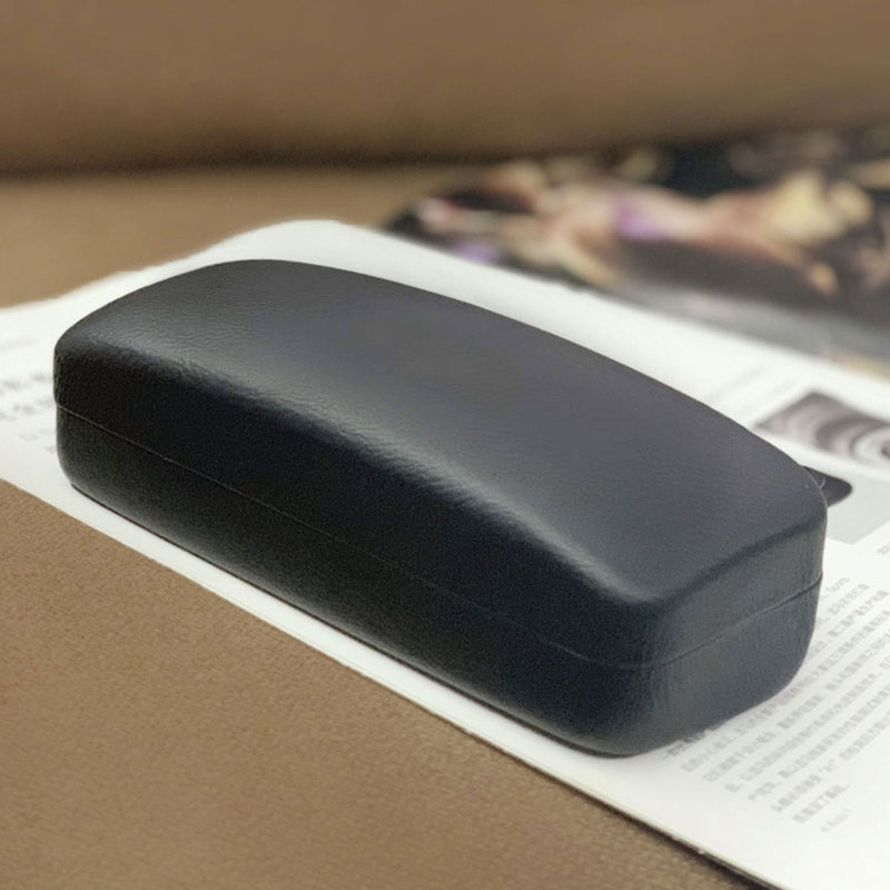 Large Capacity Myopia Glasses Case Sunglasses Box Compression-resistant Wear-resistant Litchi Pattern Leather Small Square Storage Hard Box