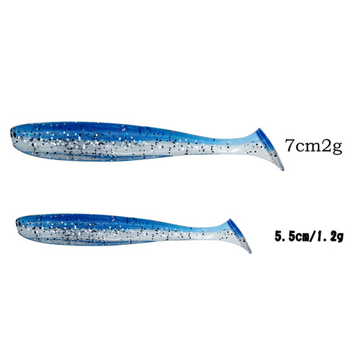 Two-color T-tail lure soft bait wholesale 11-color 5.5/7/9cm fake bait bionic mandarin fish perch bait