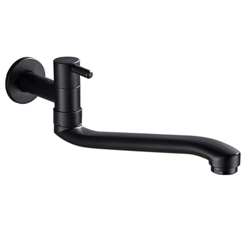 Black balcony mop pool single cold water faucet can be rotated Extended sink basin mop pool cold water faucet
