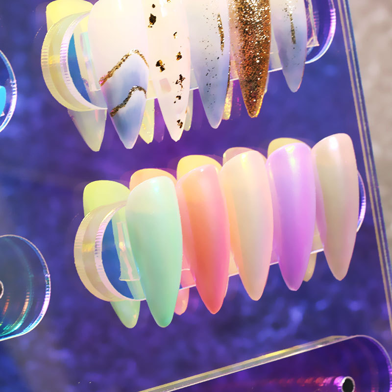 Nuevo arte de uñas transfronterizo Aurora color mágico tablero de visualización marco de trabajo imán pantalla tira de herramientas de arte de uñas especial
