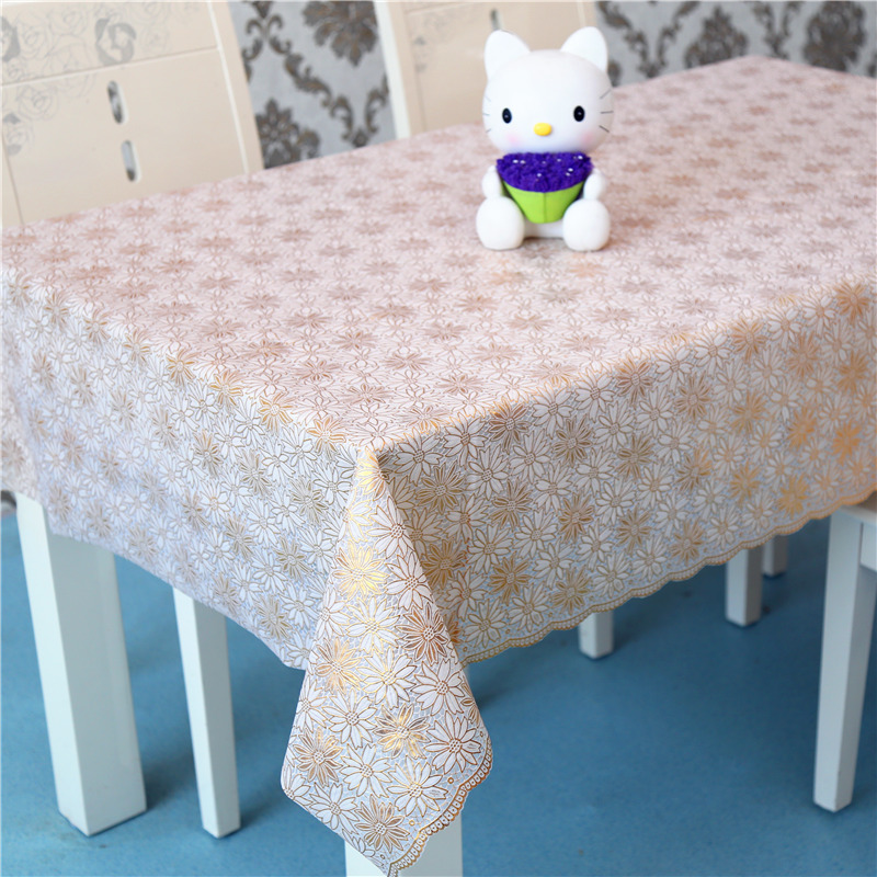 Mantel de estilo europeo impermeable a prueba de aceite anti-escaldado tela de mesa sala de estar hogar rectangular mesa de café mantel de plástico en stock al por mayor