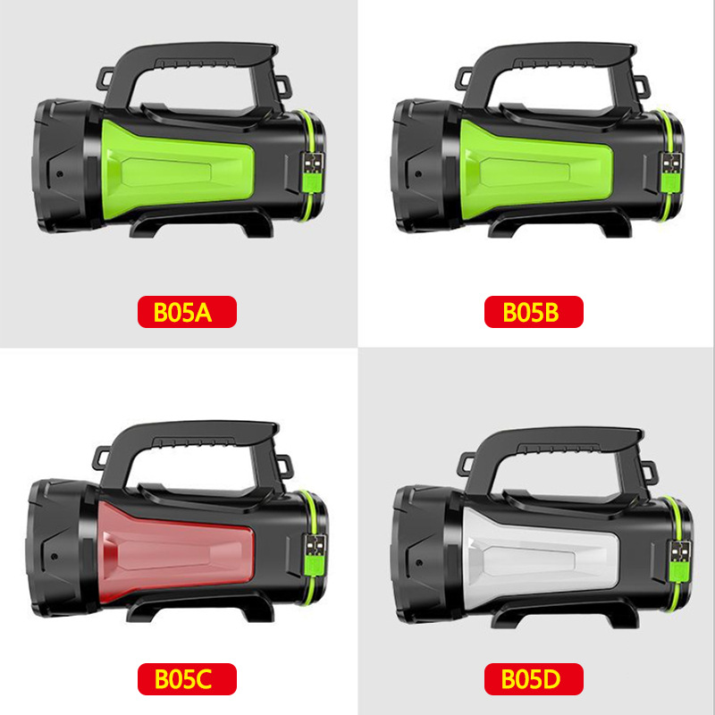 Transfronteriza nueva luz fuerte reflector portátil multifuncional recargable portátil luz de emergencia al aire libre LED linterna recargable