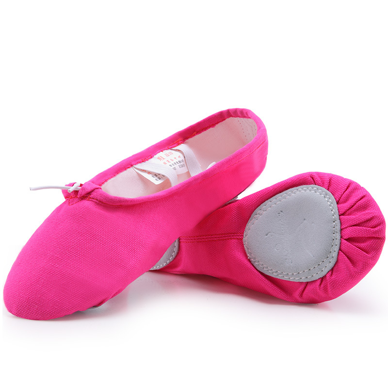 Red dance shoes children's soft bottom colorful ballet dance shoes adult female cat claw practice shoes canvas shoes wholesale 10029
