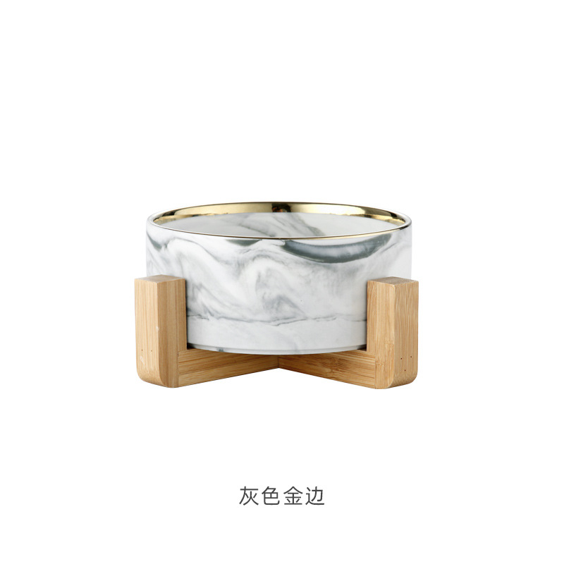 Nórdico creativo jaspeado de cerámica ensaladera tazón de fruta occidental postre tazón de merienda tazón para mascotas gato y perro tazón