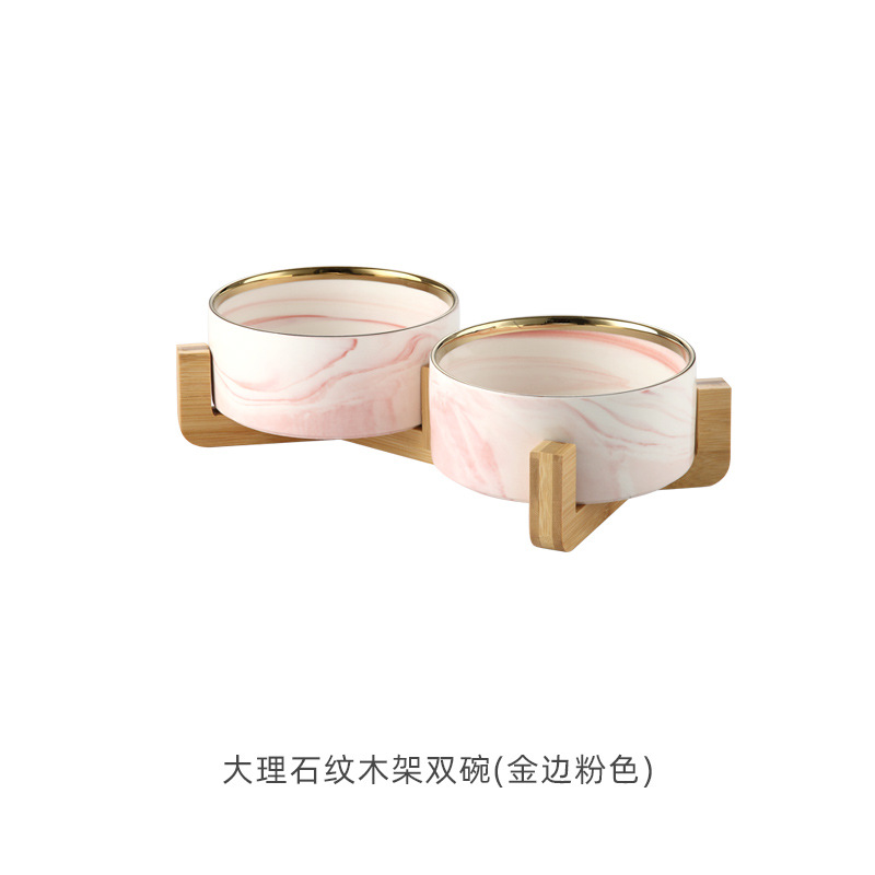 Nórdico creativo jaspeado de cerámica ensaladera tazón de fruta occidental postre tazón de merienda tazón para mascotas gato y perro tazón