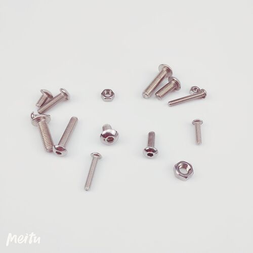 304 stainless steel 500pcs boxed set M3M4M5 pan head screws bolts nuts round head hexagonal screws