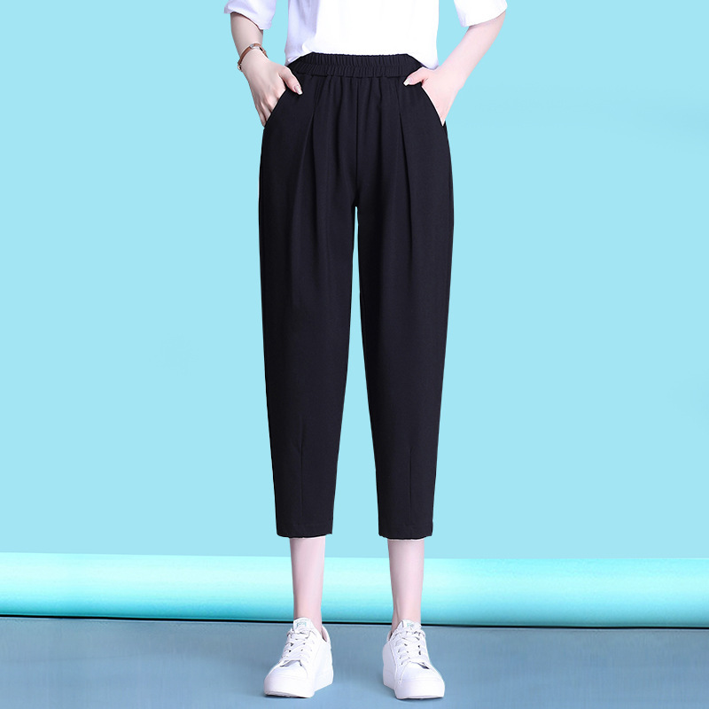 One Piece Consignment Women's Carrot Pants Loose Summer Large Size Eight-point Casual Pants Chubby mm Nine-point Harem Pants Daddy Pants