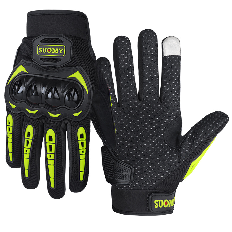 Guantes de motocicleta para hombre, carcasa protectora de dedo completo, pantalla táctil anticaída, equipo todoterreno transpirable, guantes de montar para todas las estaciones