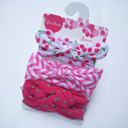 European and American new three-piece children's hairband set, baby hair accessories set, bow headband, rabbit ear headband manufacturer