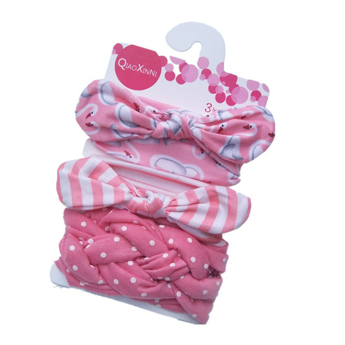 European and American new three-piece children's hairband set, baby hair accessories set, bow headband, rabbit ear headband manufacturer