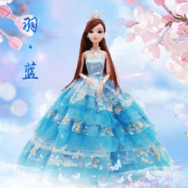 乐乐芭比公主婚纱娃娃换装礼盒套装关节洋娃娃女孩过家家玩具配件