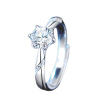 Classic diamond adjustable wedding ring, 925 sample silver, one carat