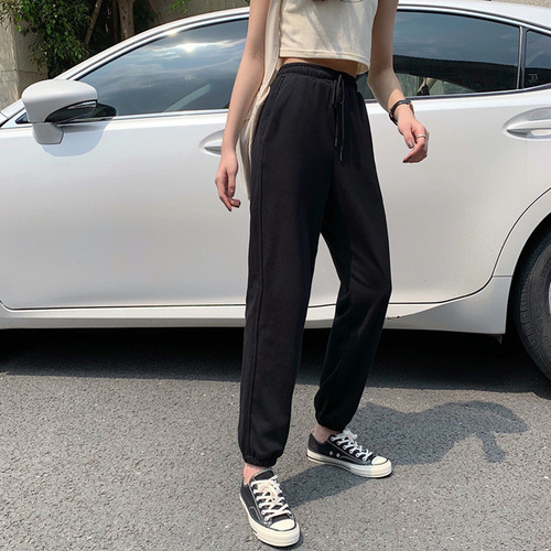 Gray Harem Pants 2024 Street Stall Women's Clothing Korean Style Slim High Waist Casual Pants Women's Loose and Versatile Leg-Legging Sweatpants