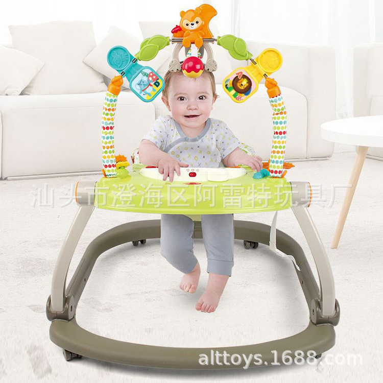 Baby two-in-one walker baby bounce chair swing chair children's fitness rack multi-functional puzzle game Chair