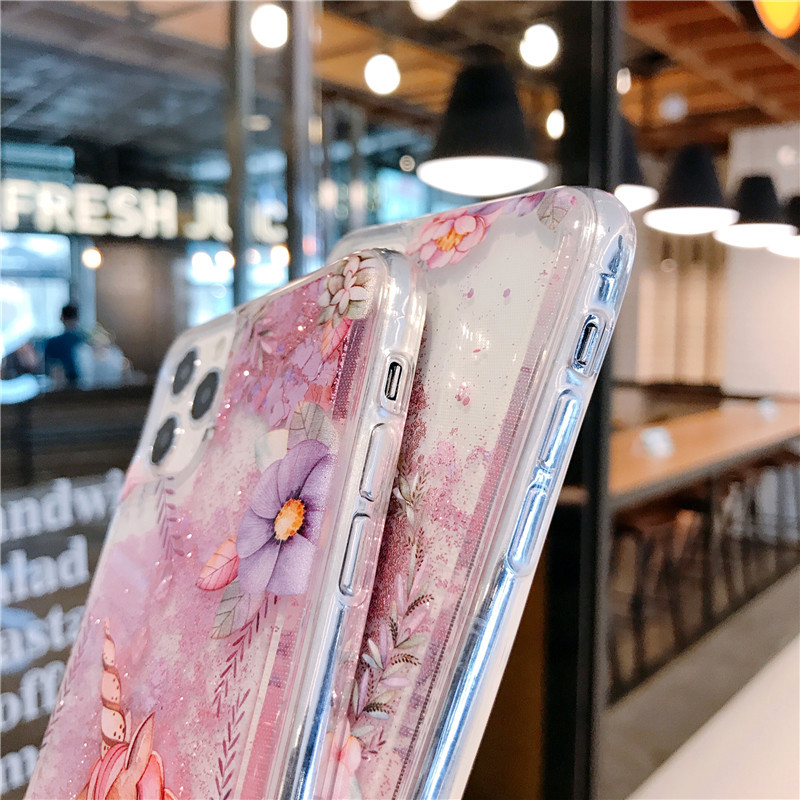 Etui na telefon quicksand jednorożec i kwiaty dla iphone android_voghion.com