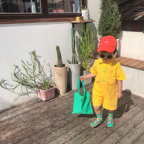 Baby Korean children's clothing baby cotton jumpsuit summer shorts boys and girls summer style style overalls jumpsuit