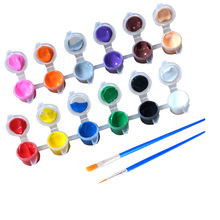 3ml12色丙烯颜料送勾线画笔学生美术绘画套装水彩diy绘画颜料